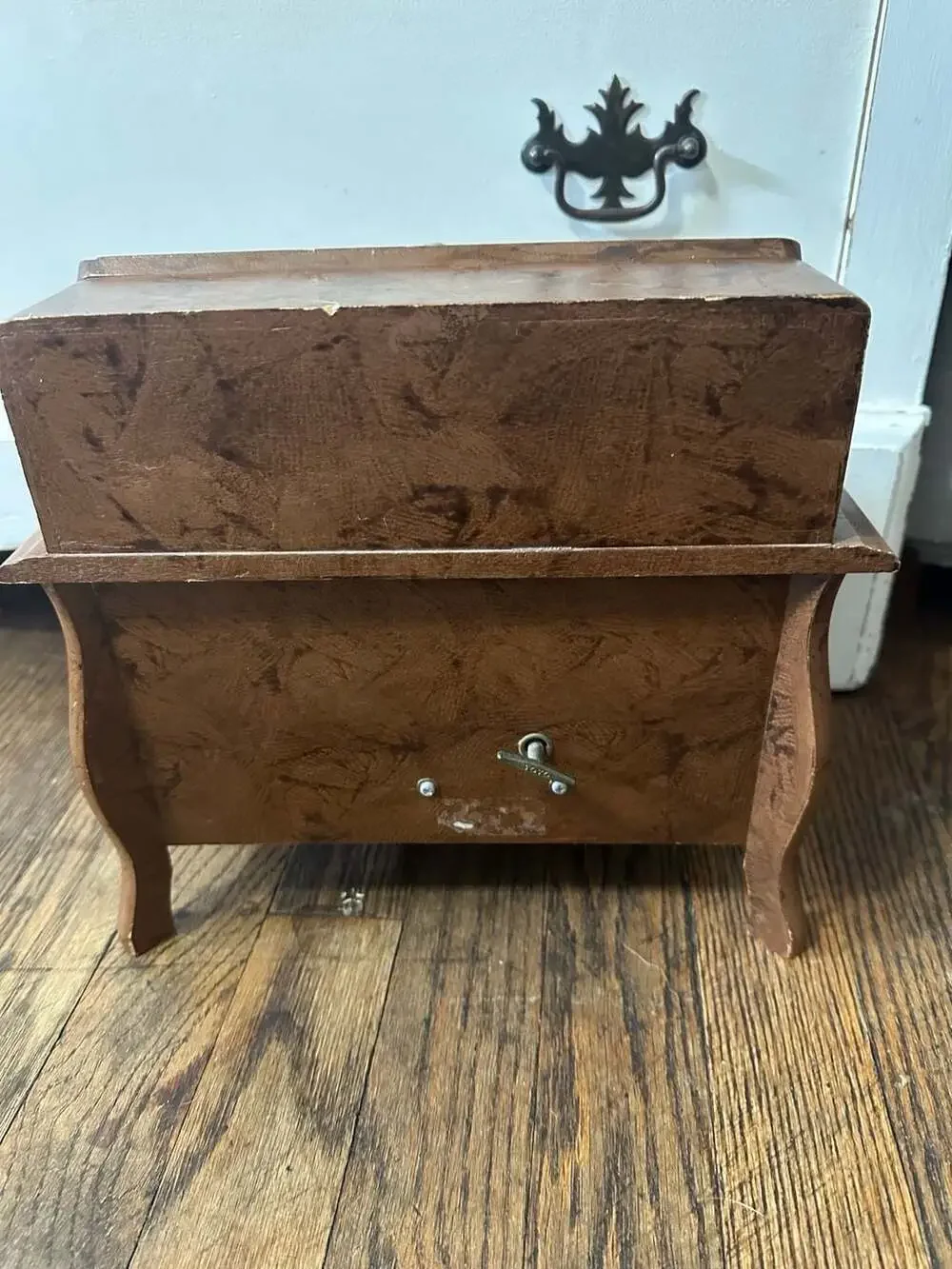 Vintage Price Import Florentine Style Mini Secretary Desk Musical Jewelry Box